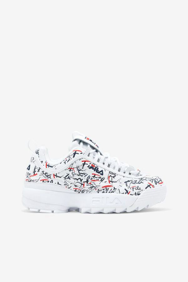 Fila Disruptor 2 Graffiti Women's Sneakers - White/Navy/Red,NZ 285-60279